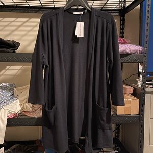 Notations Black Open Front Cardigan